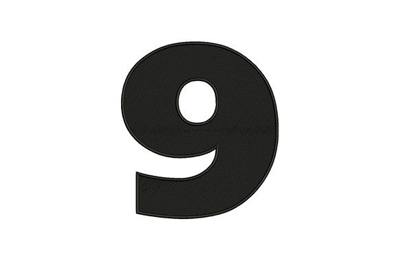 Bold Number 9: A Standout Embroidery Design