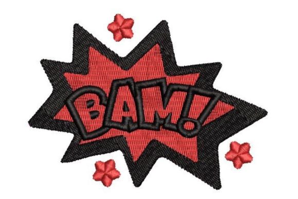 Comic Book Speech Bubble Bam: A Playful Embroidery Design