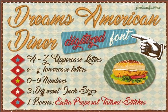 Dreams American Diner: An Embroidery Font Review