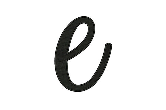 Elegant Lower Case Alphabet E for Embroidery